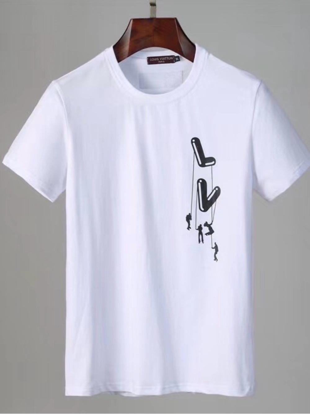 Louis Vuitton White T-Shirt with Black Graphic